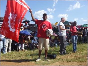 Flying the CWI flag, South Africa February 2013, photo DSM