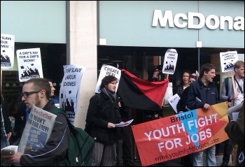 Anti-workfare protest in Bristol, 3.3.12 , photo by Bristol SP