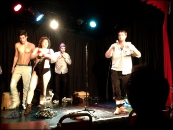 'Rape is No Joke' campaign comedy night, Flood Sketch Group, London 8.3.13, photo Suzanne Beishon