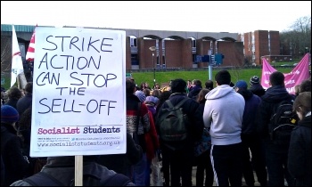 Student occupation continues at Sussex 13-3-13, photo Brighton and Hove Socialist Party