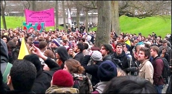 Student occupation continues at Sussex 13-3-13, photo Brighton and Hove Socialist Party