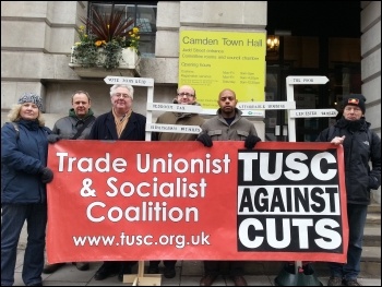 TUSC protest outside Camden town hall, March 2013, photo by Neil Cafferky