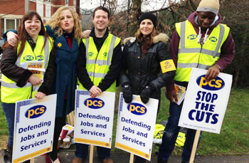 PCS national strike, 20 March 2013, pickets in Maidstone, Kent, photo Kent SP