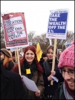 Students protesting at Sussex university, photo Suzanne Beishon