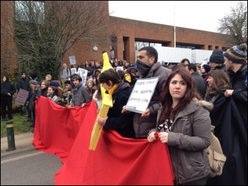 Students protesting at Sussex university, 25.3.13, photo Suzanne Beishon
