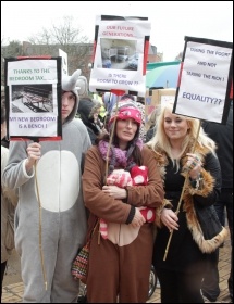 Hull protest against the Bedroom Tax, photo Lash