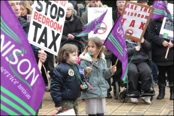 Hull protest against the Bedroom tax, photo Lash