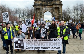 Glasgow demonstration against the bedroom tax and austerity 30 March 2013, photo Jim Halfpenny