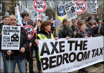 Glasgow demonstration against the bedroom tax and austerity 30 March 2013, photo Jim Halfpenny