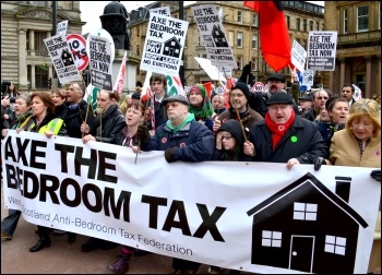 Glasgow demonstration against the bedroom tax and austerity 30 March 2013, photo Jim Halfpenny