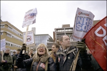 NHS demonstration to save the Whittington hospital in north London,16 March 2013 , photo by Paul Mattsson