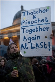Party in Trafalgar Square, London, celebrating the death of former UK premier Margaret Thatcher , photo Paul Mattsson