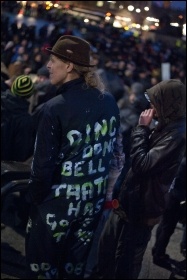 Party in Trafalgar Square, London, celebrating the death of former UK premier Margaret Thatcher , photo Paul Mattsson