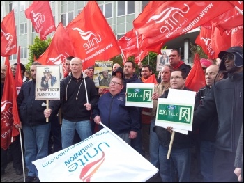 Ford Dagenham protest outside Ford UK headquarters, photo P Mason