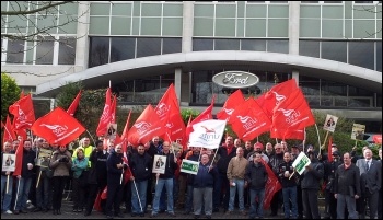 Ford Dagenham protest outside Ford UK headquarters, photo P Mason