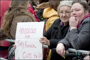 Protests at Thatcher's Funeral, photo Paul Mattsson