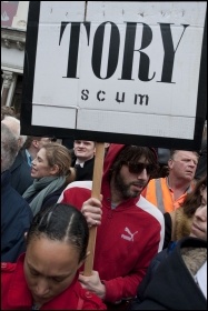 Protests at Thatcher's Funeral, photo Paul Mattsson