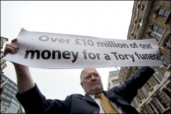 Protests at Thatcher's Funeral, photo Paul Mattsson