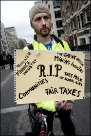 Protests at Thatcher's Funeral, photo Paul Mattsson