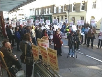 NSSN's lobby of the TUC, 24.4.13, photo by N Cafferky