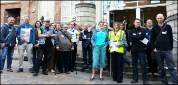 Sheffield DWP contact centre workers strike to support PCS rep Lee Rock