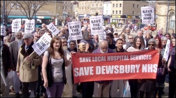  Save our local hospital services (SOLHS) demonstration, held on Saturday 20 April 2013 in Dewsbury. , photo by Dawn Wheelhouse 