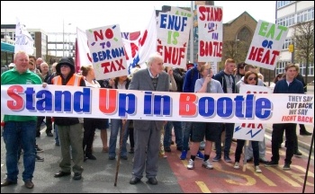 On the march in Bootle against the Bedroom Tax, May 2013, photo  Socialist Party