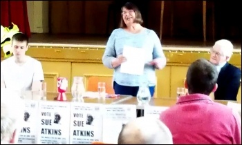 Sue Atkins, Southampton council TUSC candidate, photo Southampton Socialist Party