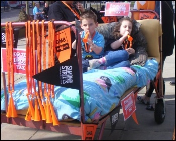 Leeds anti-bedroom tax demonstration 21 April 2013, photo by Mid Shelley