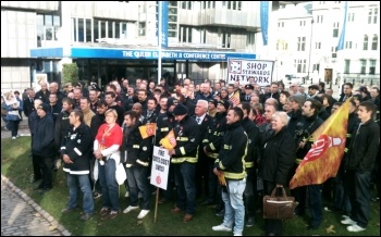 London firefighters rally against service cuts, photo by Ben Robinson