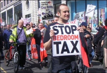 Leeds anti-bedroom tax demonstration 21 April 2013 , photo Mid Shelley