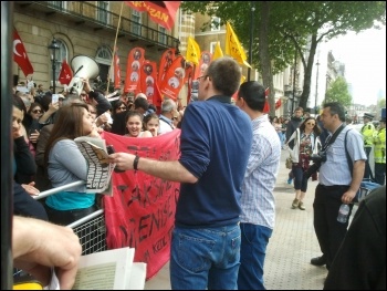 Demonstrating in London against brutality by the security forces in Turkey, photo by C. Newby