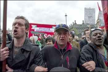 A small group of BNP supporters gathered heavily out-numbered by anti-BNP protestors in London's Whitehall , 1 June 2013,, photo Paul Mattsson