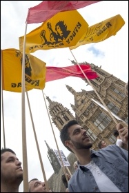 Turkish and Kurdish Community Centre Day-Mer Youth on protest against the BNP, 1 June 2013, photo by Paul Mattsson