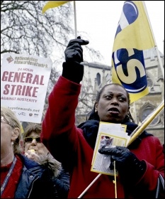 PCS members marching, photo Paul Mattsson