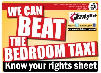 We can beat the bedroom tax, graphic by  Socialist Party