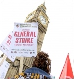 TUC demo 20 October 2012 with placard calling for a 24 hour general strike , photo Senan