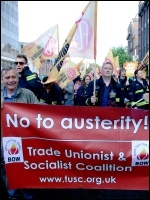 London Firefighters demonstrate against the closure of Bow firestation, photo Naomi Byron