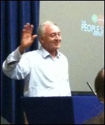 Ken Livingstone speaking in the PA session on Economics, 22.6.13, photo J Beishon