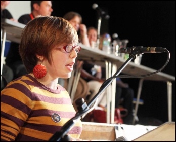 Helen Pattison speaking at NSSN conference, 29.6.13, photo by Senan