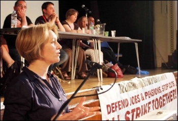 Suzanne Muna, Unite housing workers branch, speaking at NSSN conference 29.6.13, photo Senan