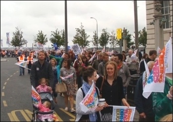 Merseyside teachers' strike march, 27.6.13 , photo Tanya Rybko