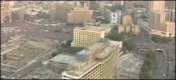 Mass protest in Egypt 1 July 2013 calls for the president to resign, photo Screen shot from video released from Military