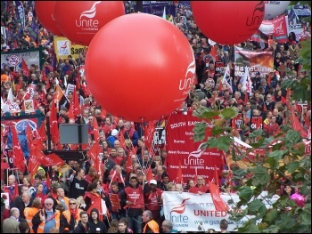 Unite contingent on 20 October 2012 demo against austerity, photo by C Job