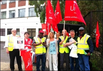 Unite members in action: Strike at 'One Housing', June 2013, Woodgreen site, London  