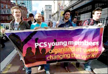 PCS Young Members Network lobby the TUC, photo Paul Mattsson