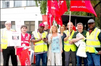 Unite members in action: Strike at 'One Housing', June 2013, Woodgreen site, London 
