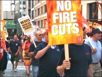 London FBU demonstration against cuts, 18.7.13, photo J Beishon