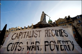 Anti-capitalist protest outside St Pauls in London following the Wall Street protests - We are the 99% , photo by Paul Mattsson