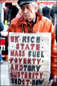 A tale of two Britains - A government of the rich imposing austerity on the poor. 20 October 2012 TUC demo against austerity , photo Paul Mattsson